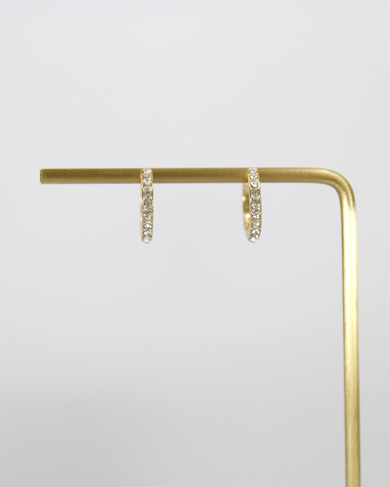 Display view of Gold Pave Huggie Earrings