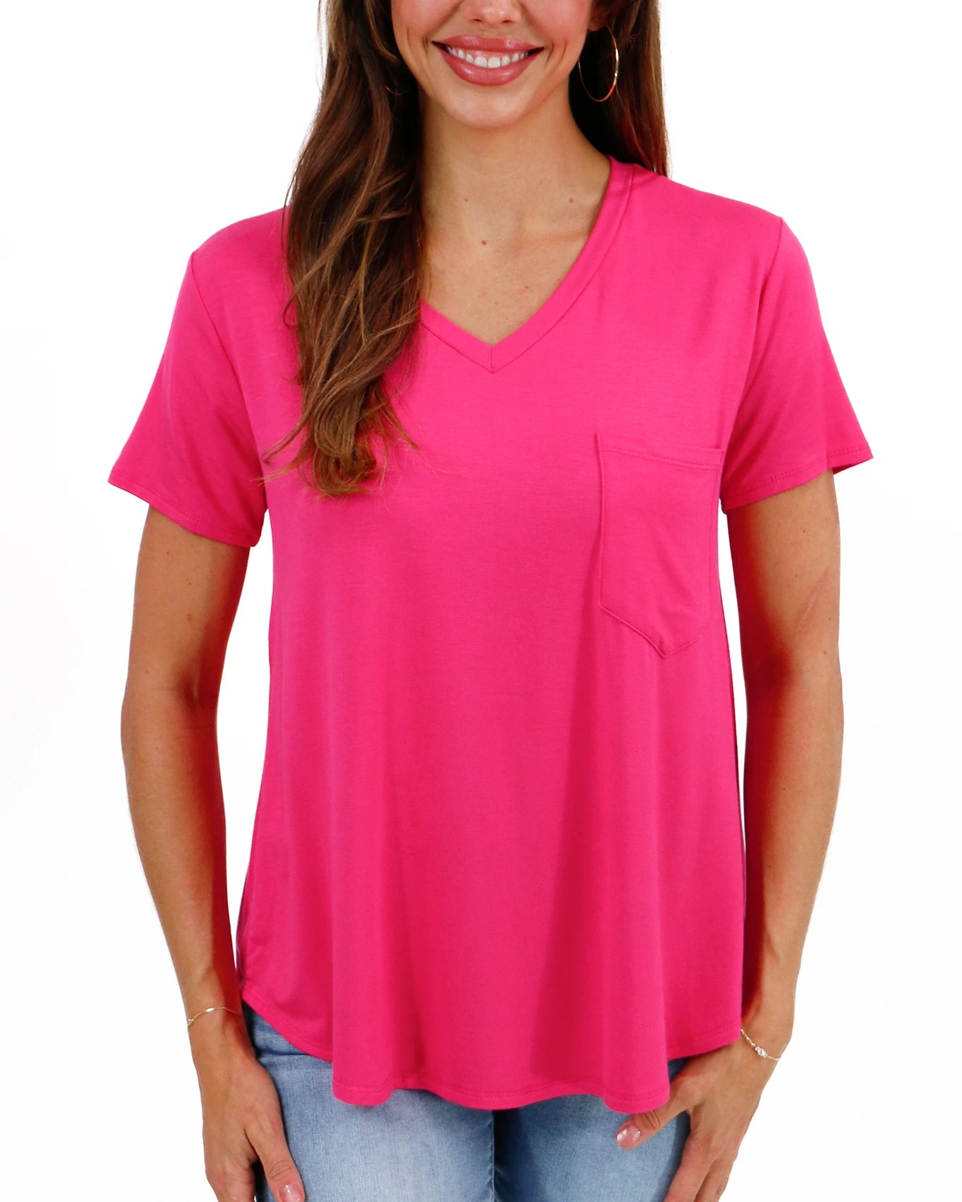Perfect Pocket Tee in Summer Pink