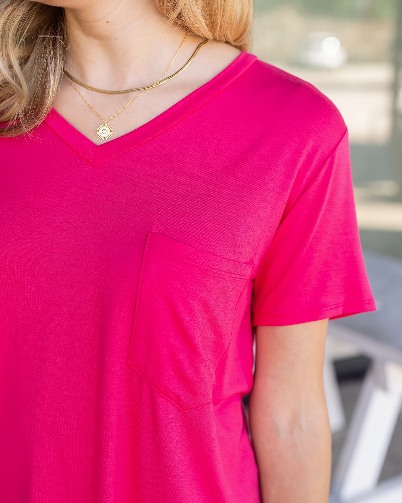 Perfect Pocket Tee in Summer Pink