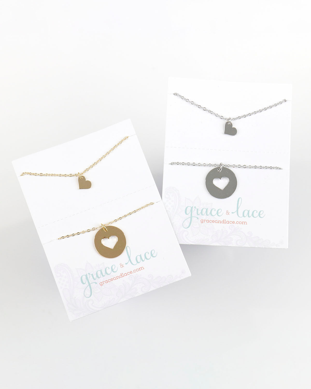 Piece of My Heart Necklace Set in Gold