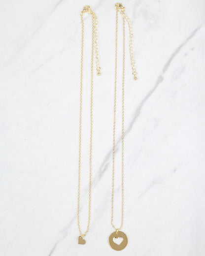 Piece of My Heart Necklace Set in Gold