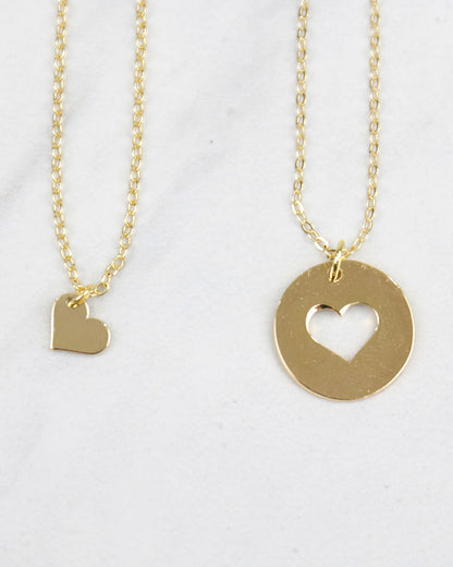 Piece of My Heart Necklace Set in Gold