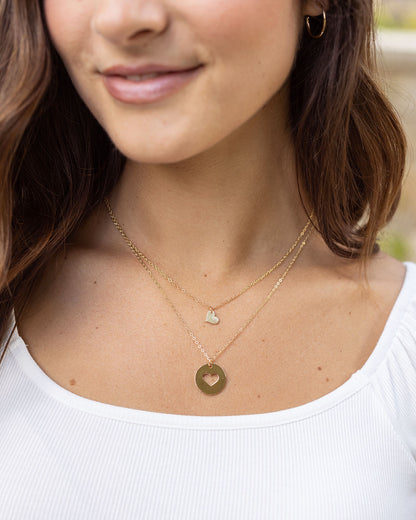 Piece of My Heart Necklace Set in Gold
