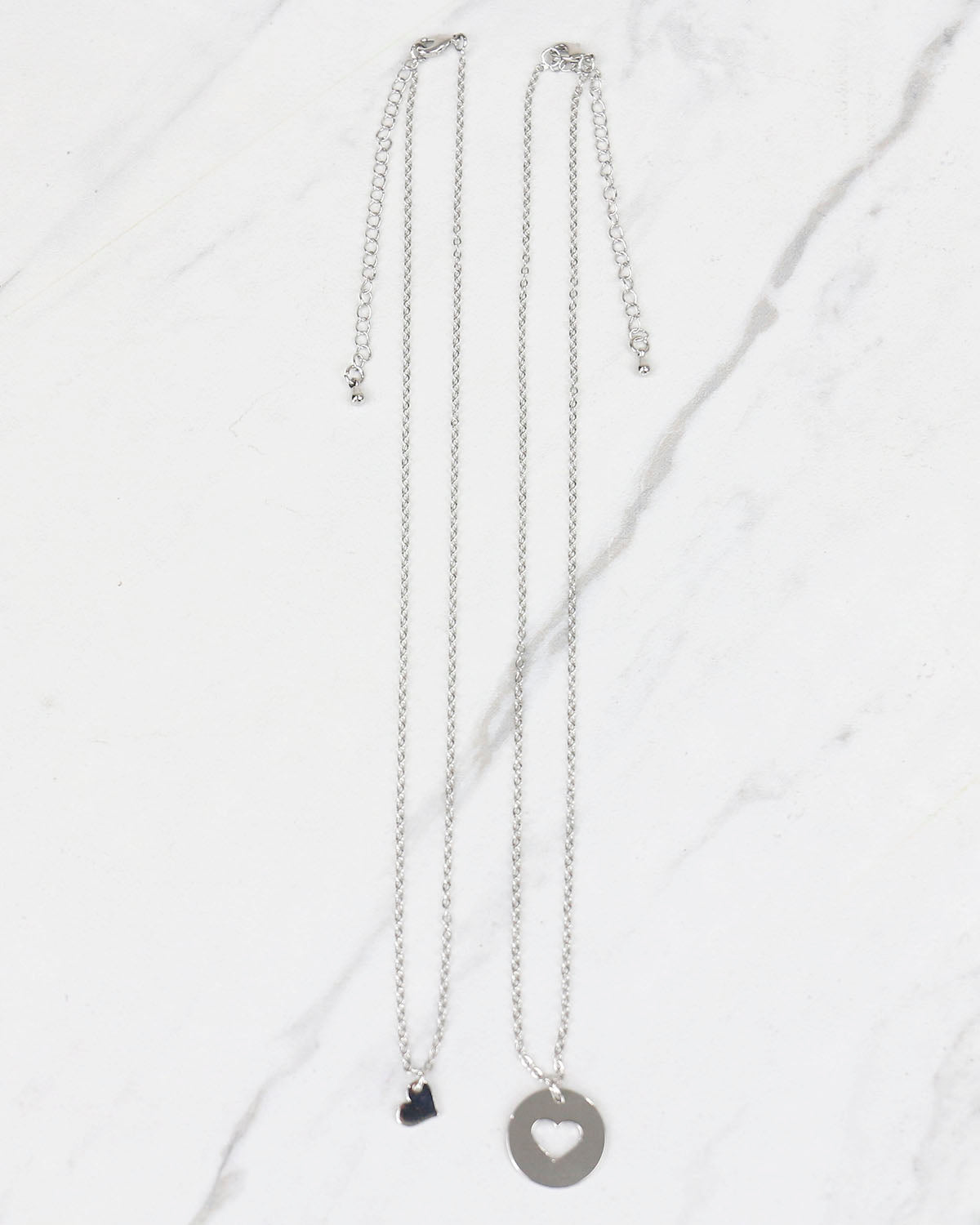 Piece of My Heart Necklace Set in Silver