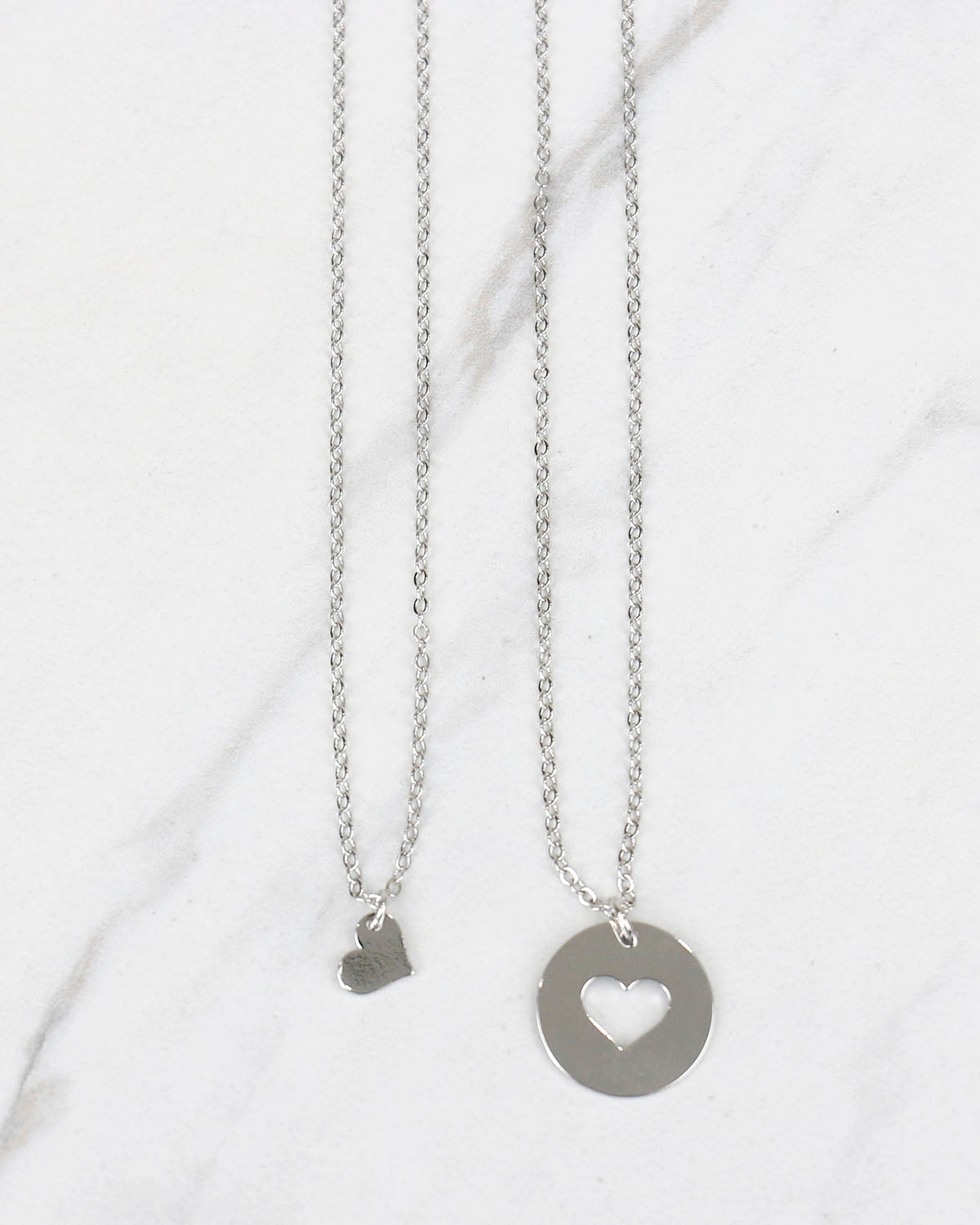 Piece of My Heart Necklace Set in Silver
