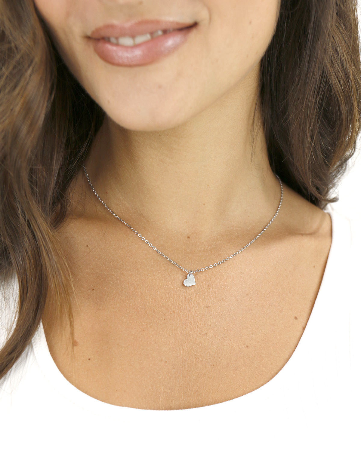 Piece of My Heart Necklace Set in Silver