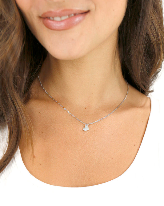 Piece of My Heart Necklace Set in Silver