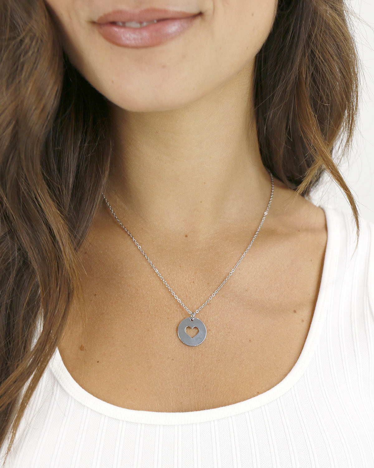 Piece of My Heart Necklace Set in Silver