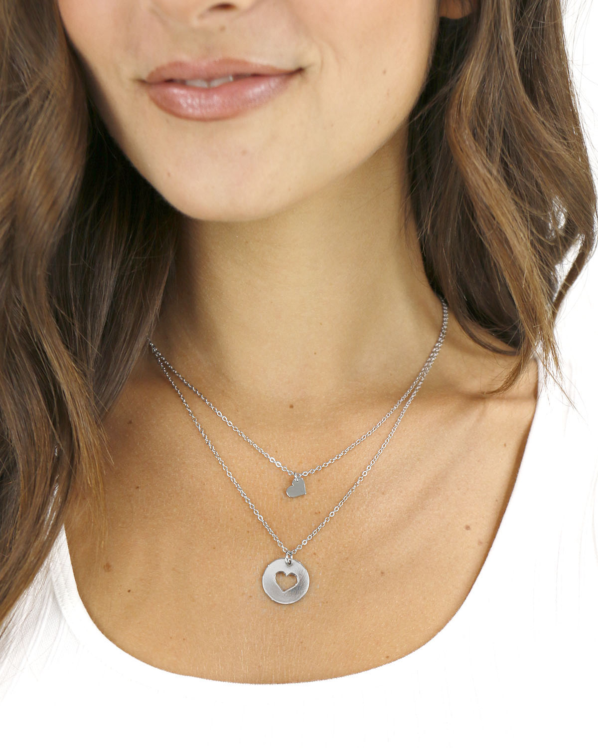 Piece of My Heart Necklace Set in Silver