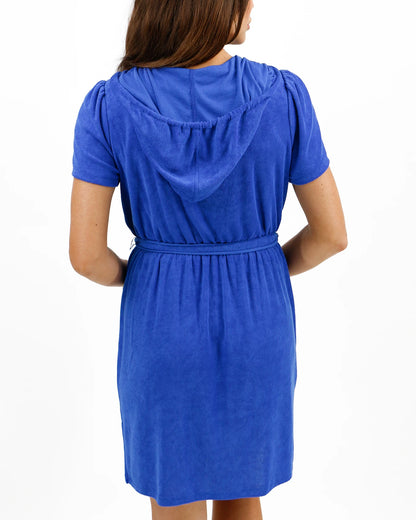 Poolside Cobalt Terry Cloth Dress