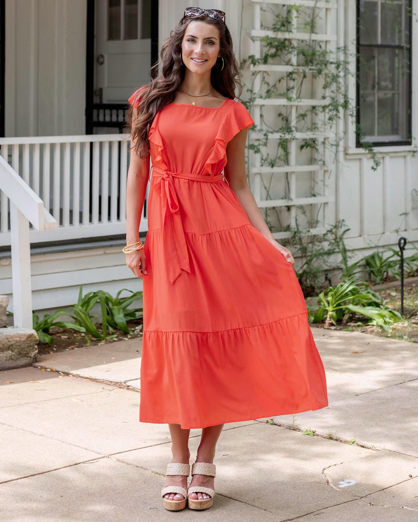 Papaya Ruffle Summer Dress Papaya / XS Papaya Ruffle Summer Dress Papaya / XS