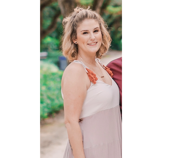 Erin wearing tank dress, bio picture