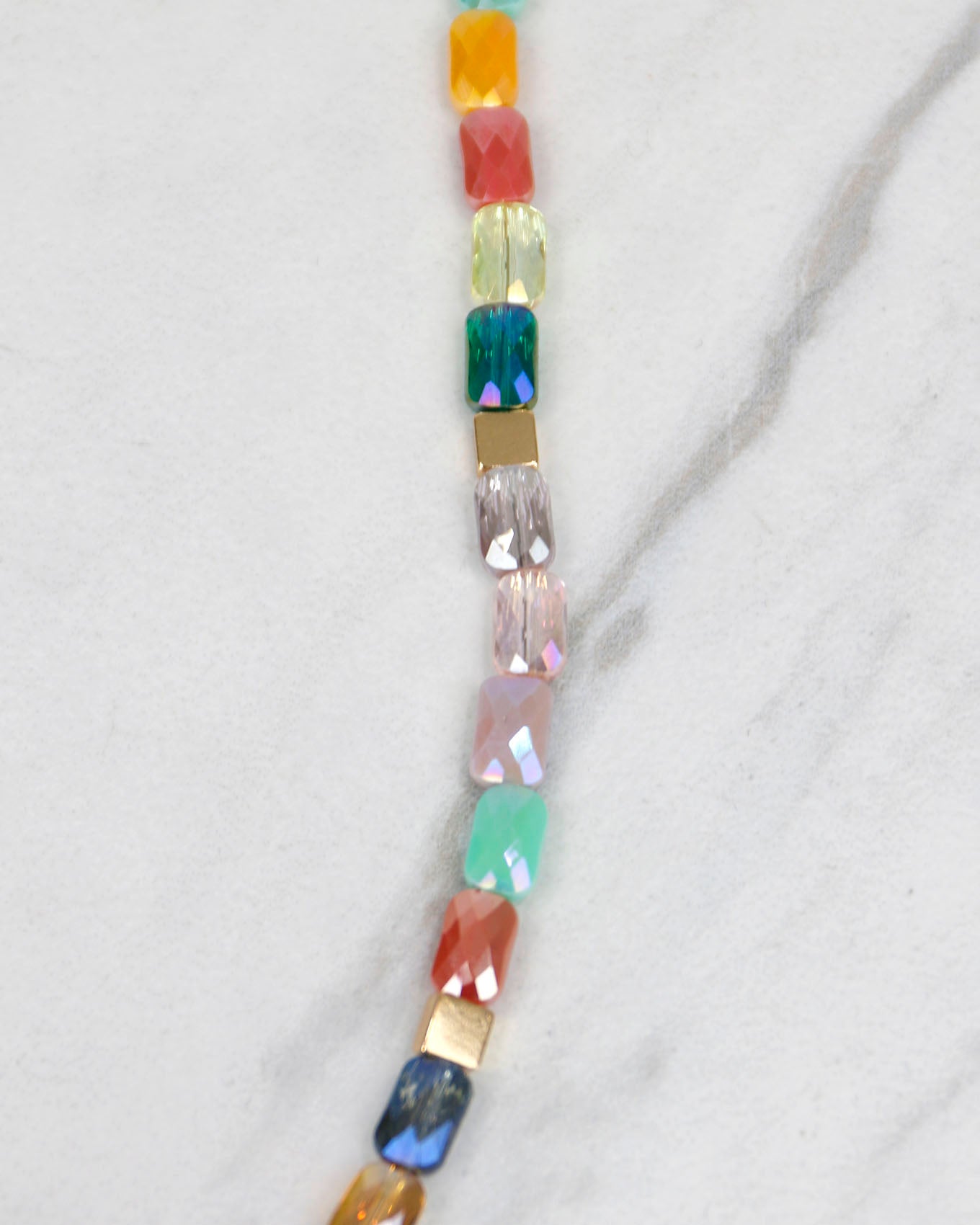 Close up of Multicolor Sea Glass Necklace
