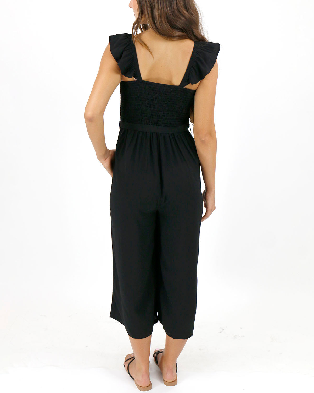Smocked Jumpsuit in Black