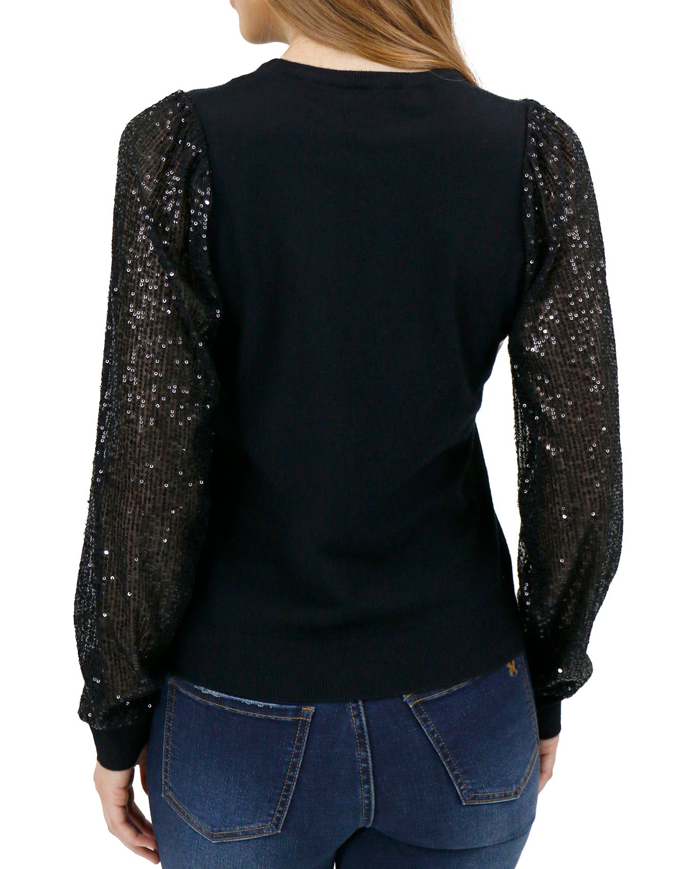 Sparkle Sequin Sleeve Sweater - Grace and Lace