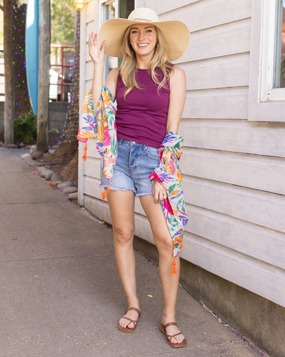 Spring Floral Scarf in Tropical Floral