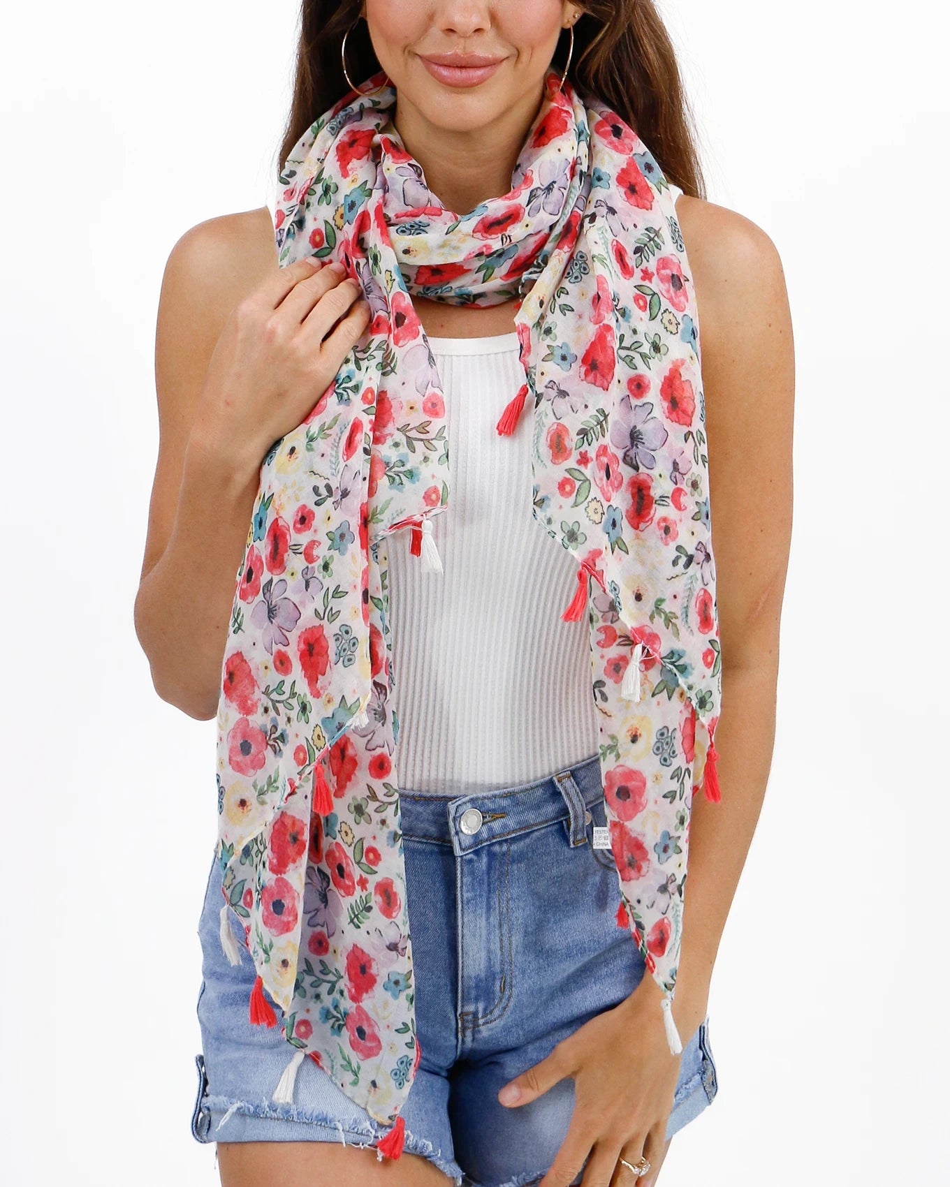 Spring Floral Scarf in Wild Flower