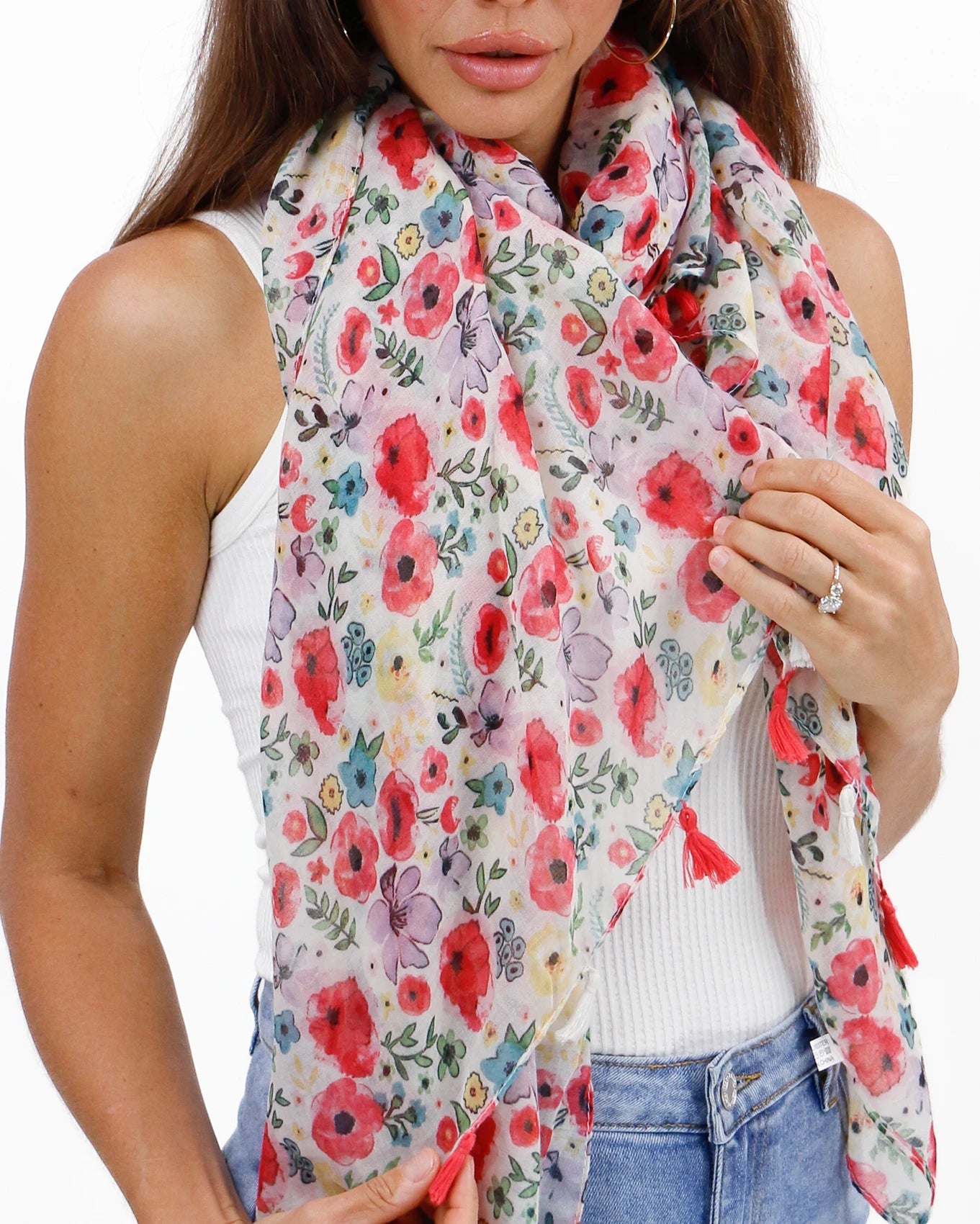 Spring Floral Scarf in Wild Flower