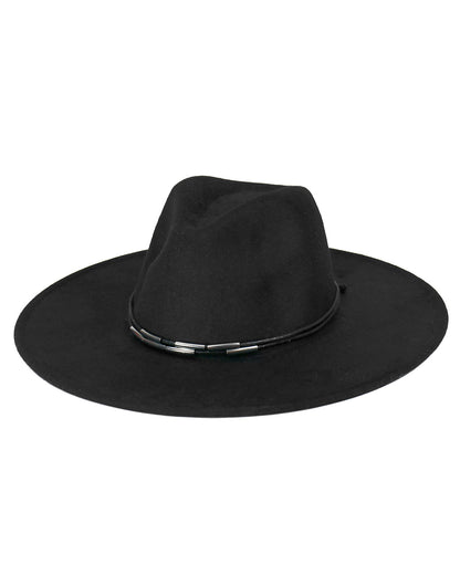 stock shot of wide brim felt hat in black