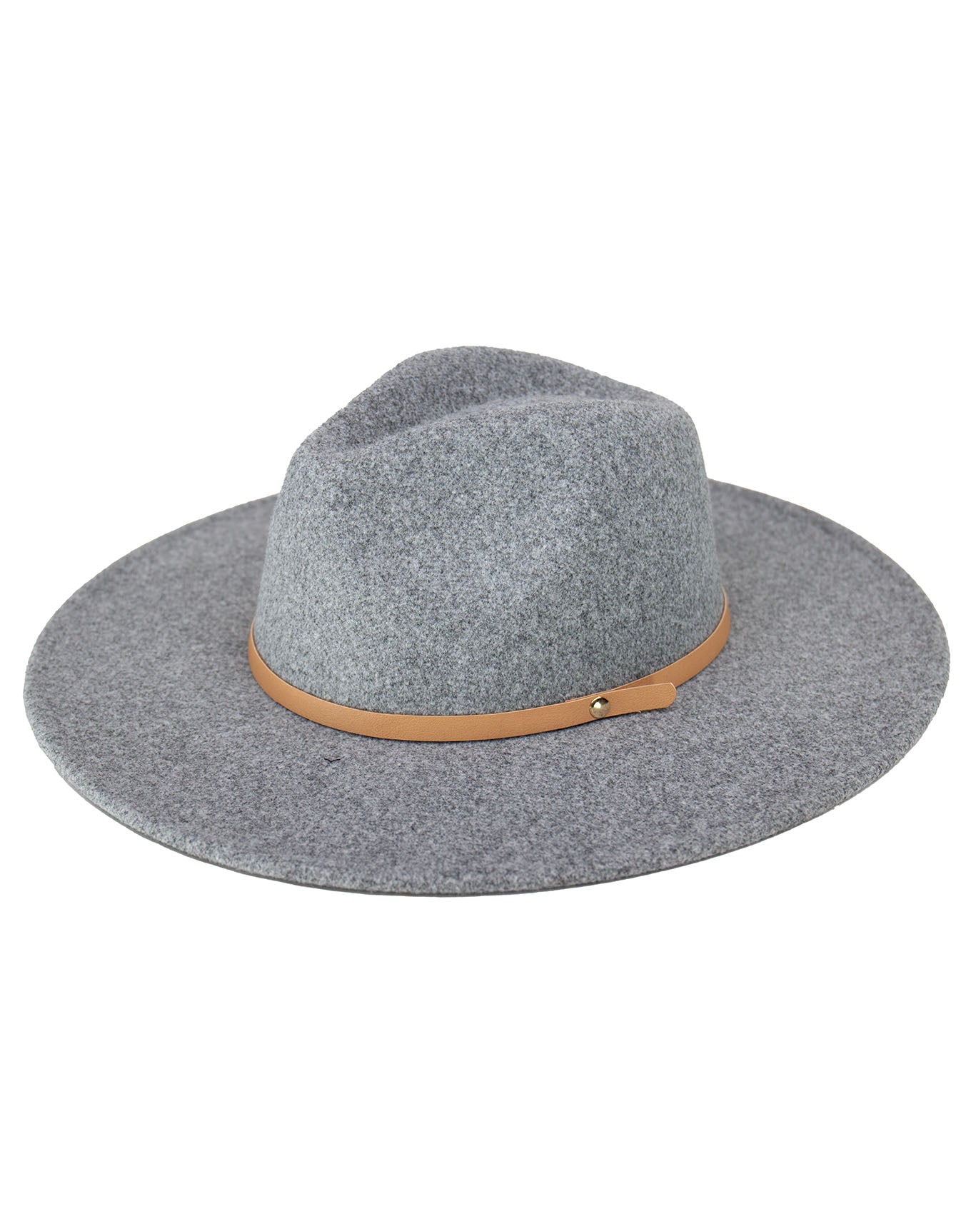 stock shot of wide brim felt hat in charcoal