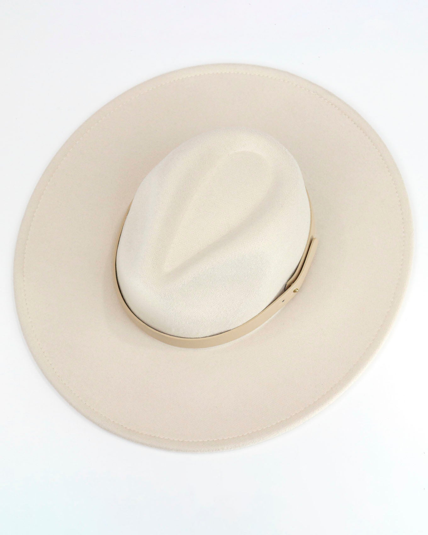 Wide Brim Felt Hat in Cream