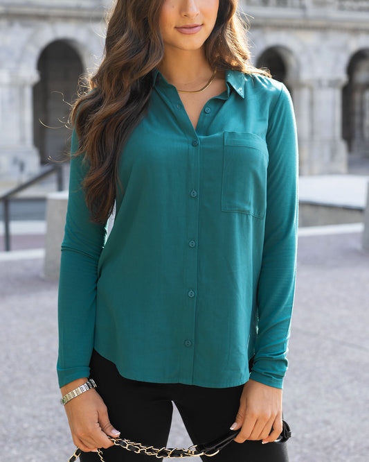 front view everglade stretch fit button up top