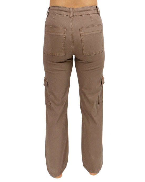 Sueded Twill Caribou Cargo Pants - Grace and Lace
