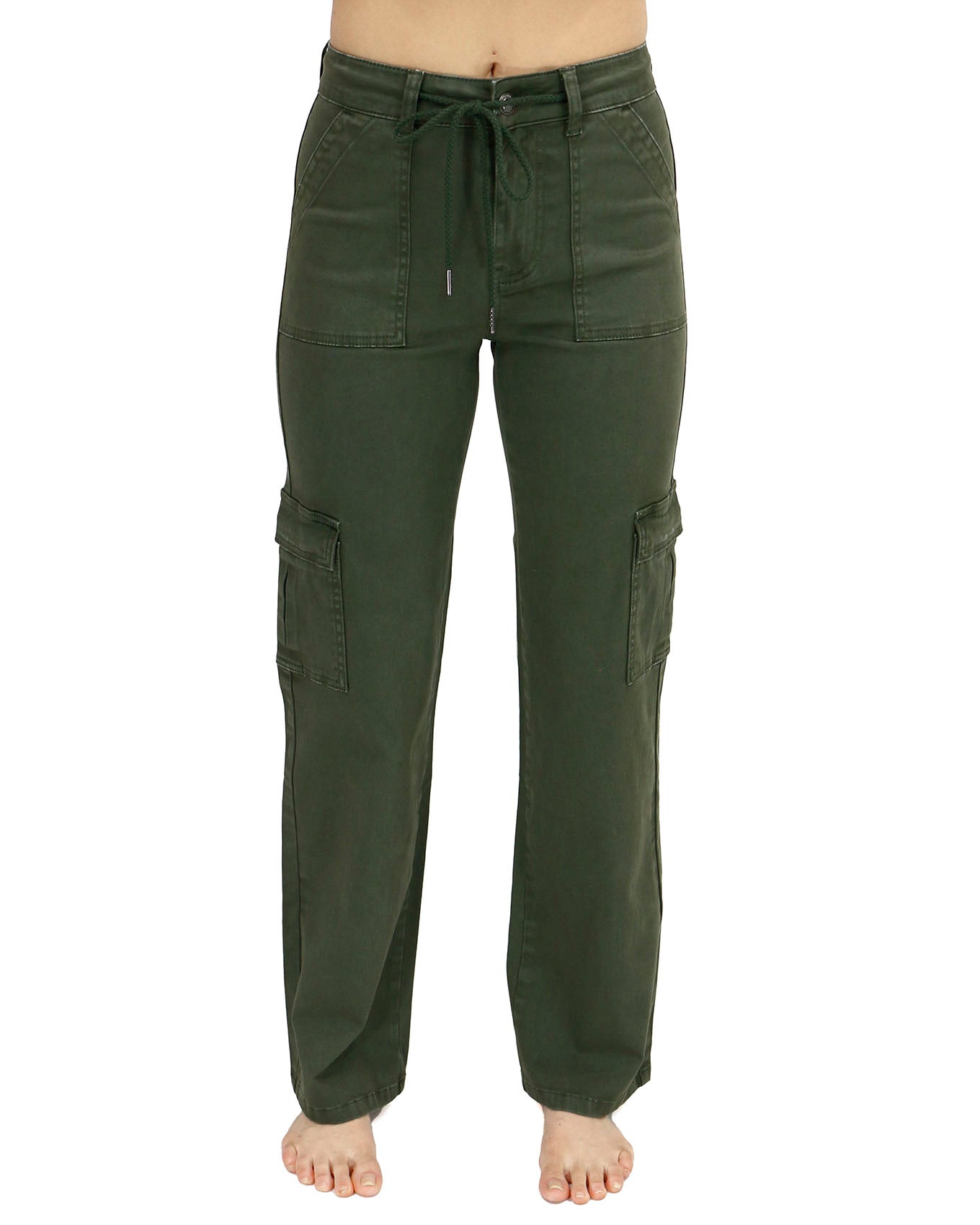 Sueded Twill Deep Green Cargo Pants