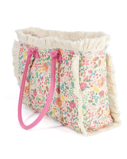 Summer Fringe Tote in Wild Flower