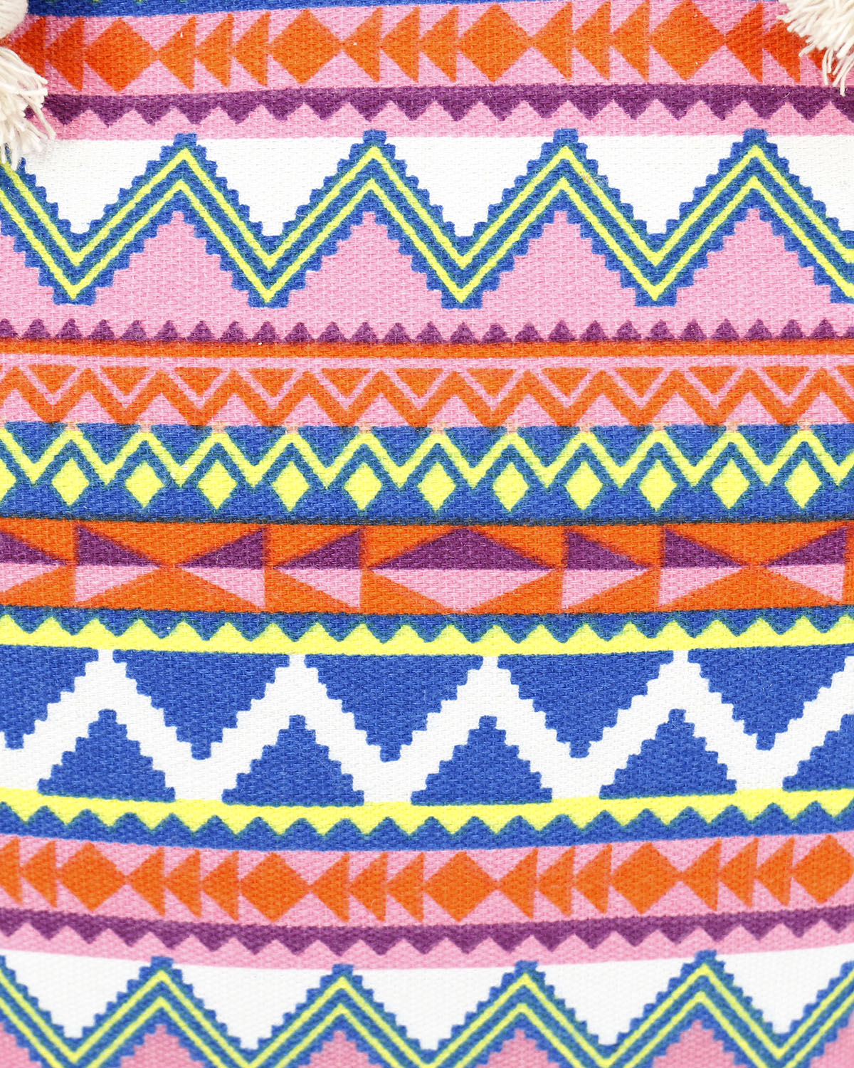 Summer Tote Bag Coral Aztec Pattern Close Up