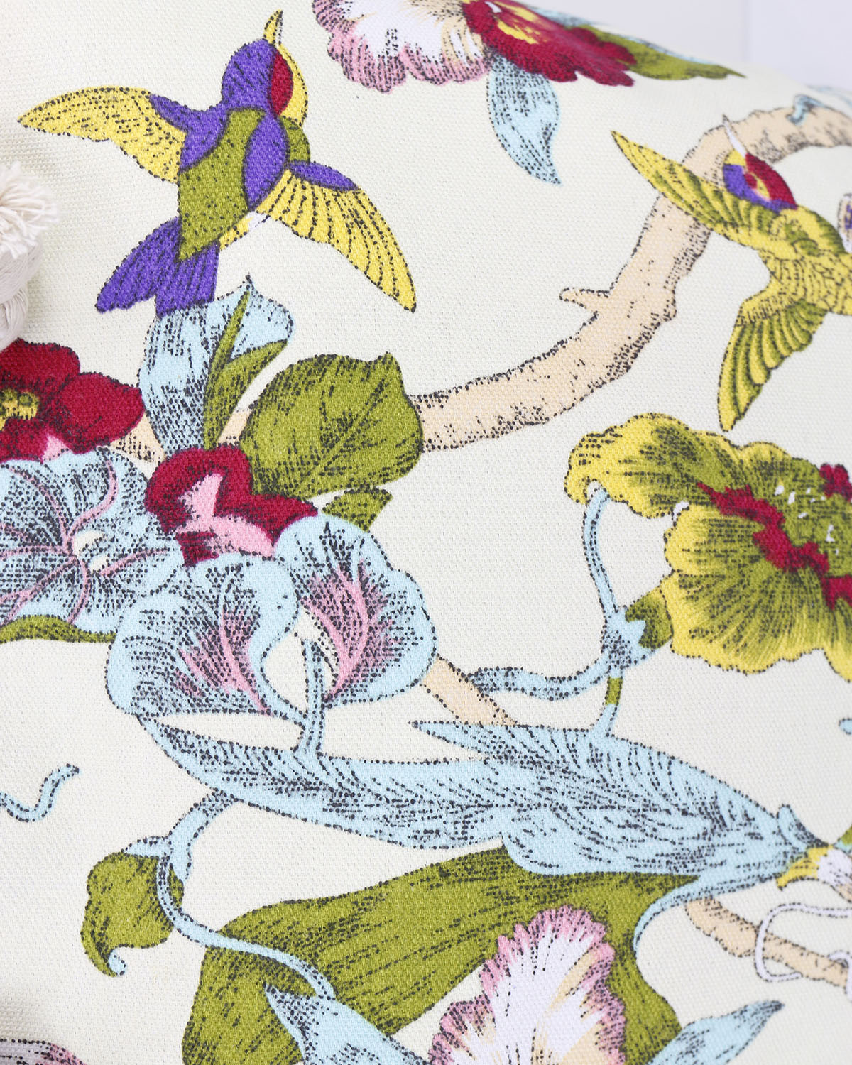 Summer Tote Bag Garden Floral Pattern Close Up