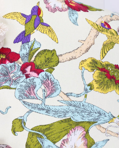 Summer Tote Bag Garden Floral Pattern Close Up
