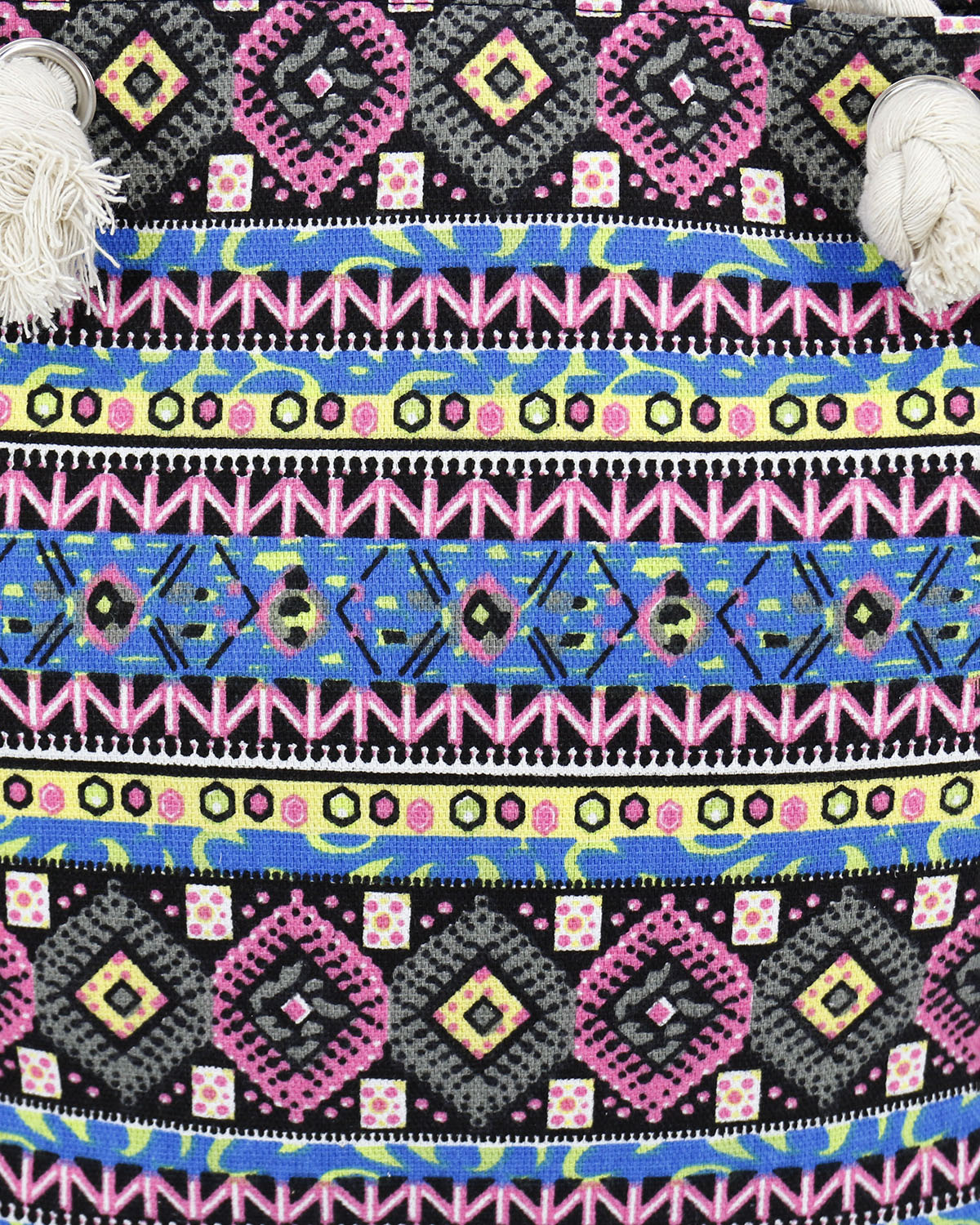 Summer Tote Bag Jewel Mandala Pattern Close Up