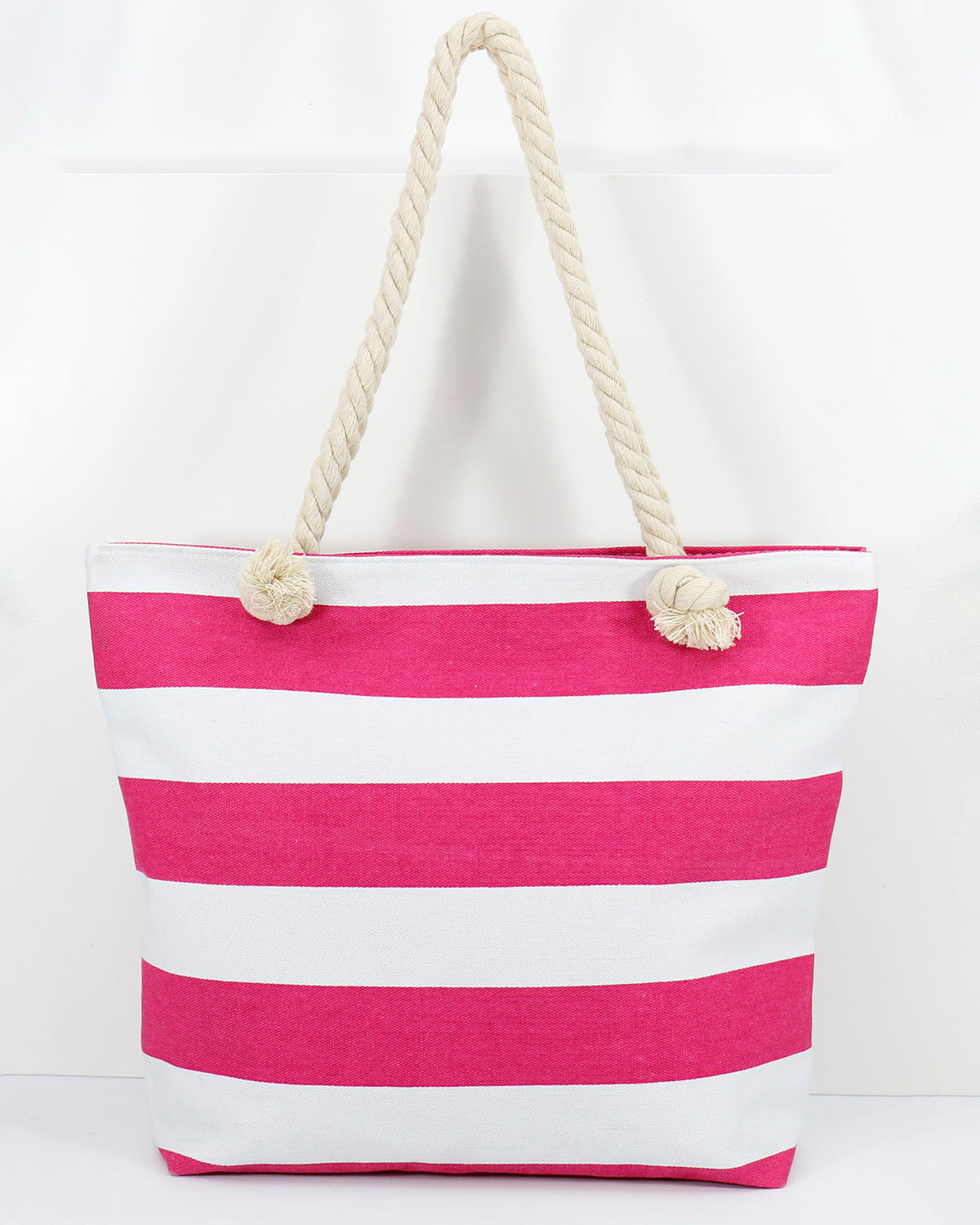 Summer Tote Bag Pink/White Stripe