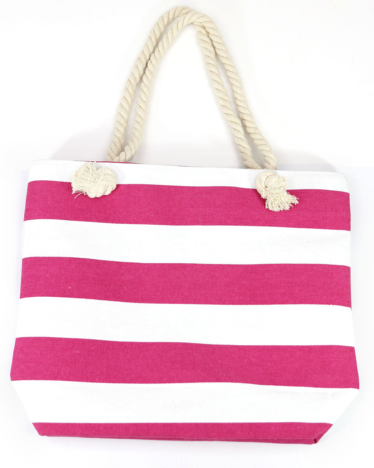 Lime & Soda tote Foam Rubber Beach Bag Tote Rope Handles: Hot Pink 15x13