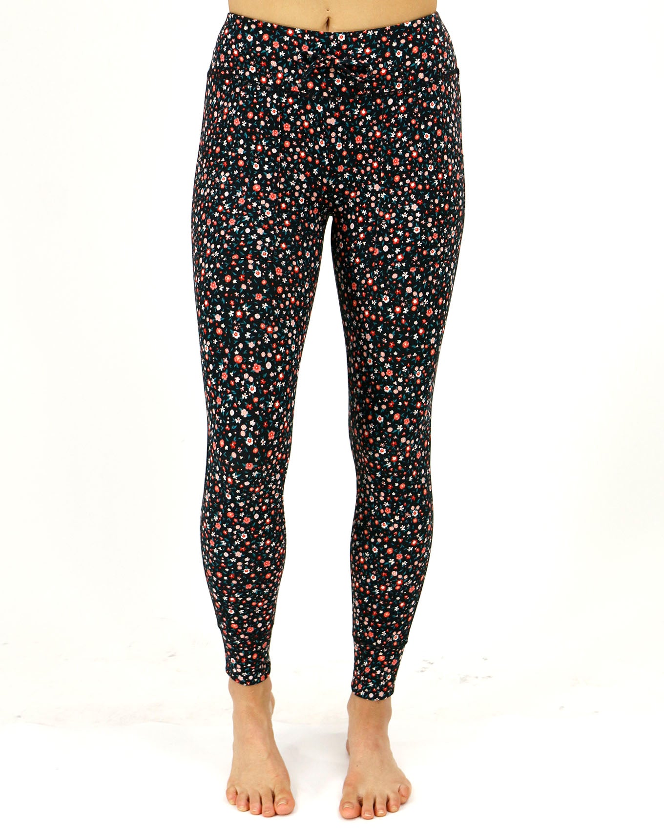 Lounge Leggings Black Mini Floral Front