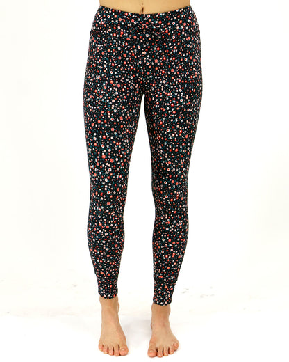 Lounge Leggings Black Mini Floral Front