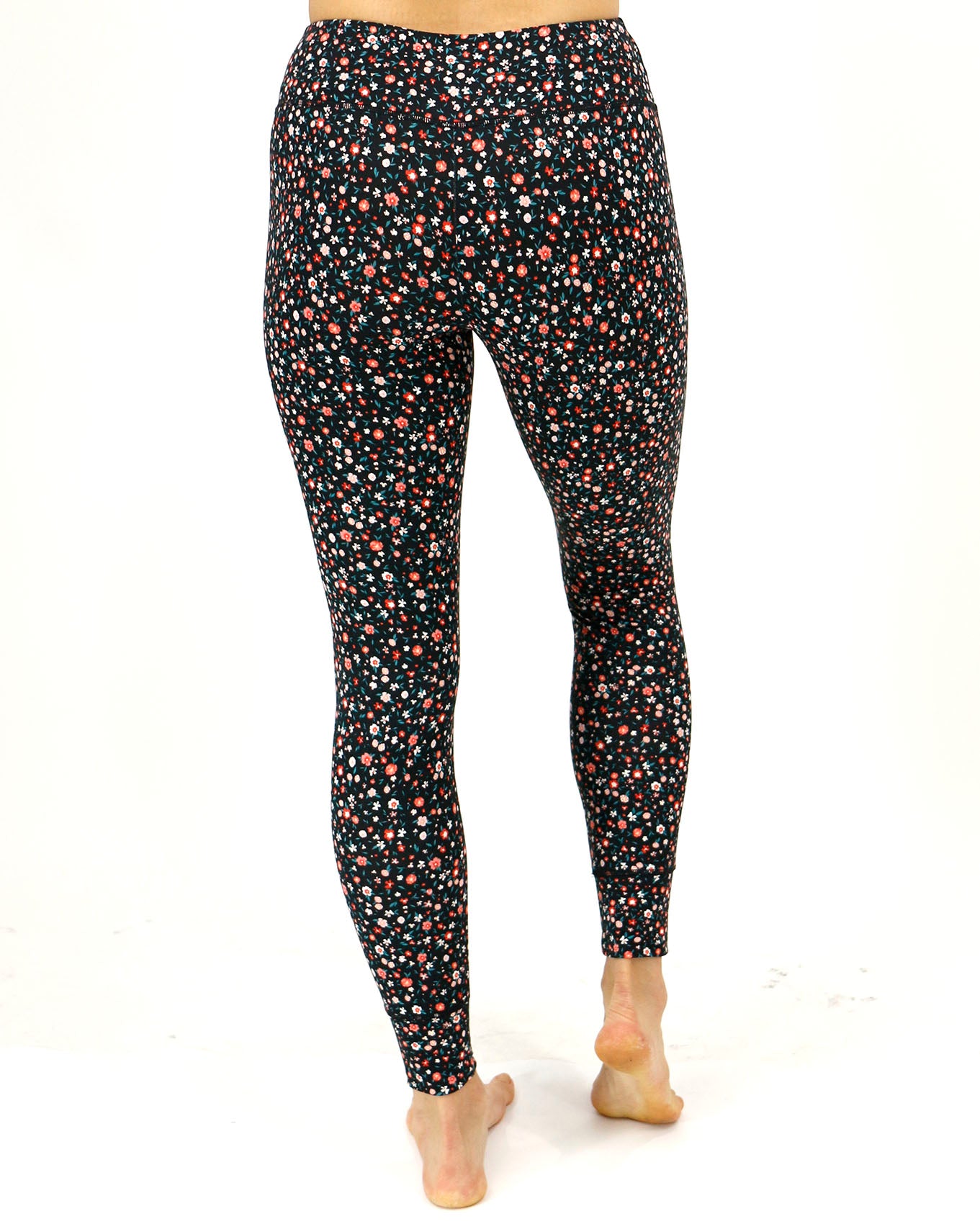 Lounge Leggings Black Mini Floral Back