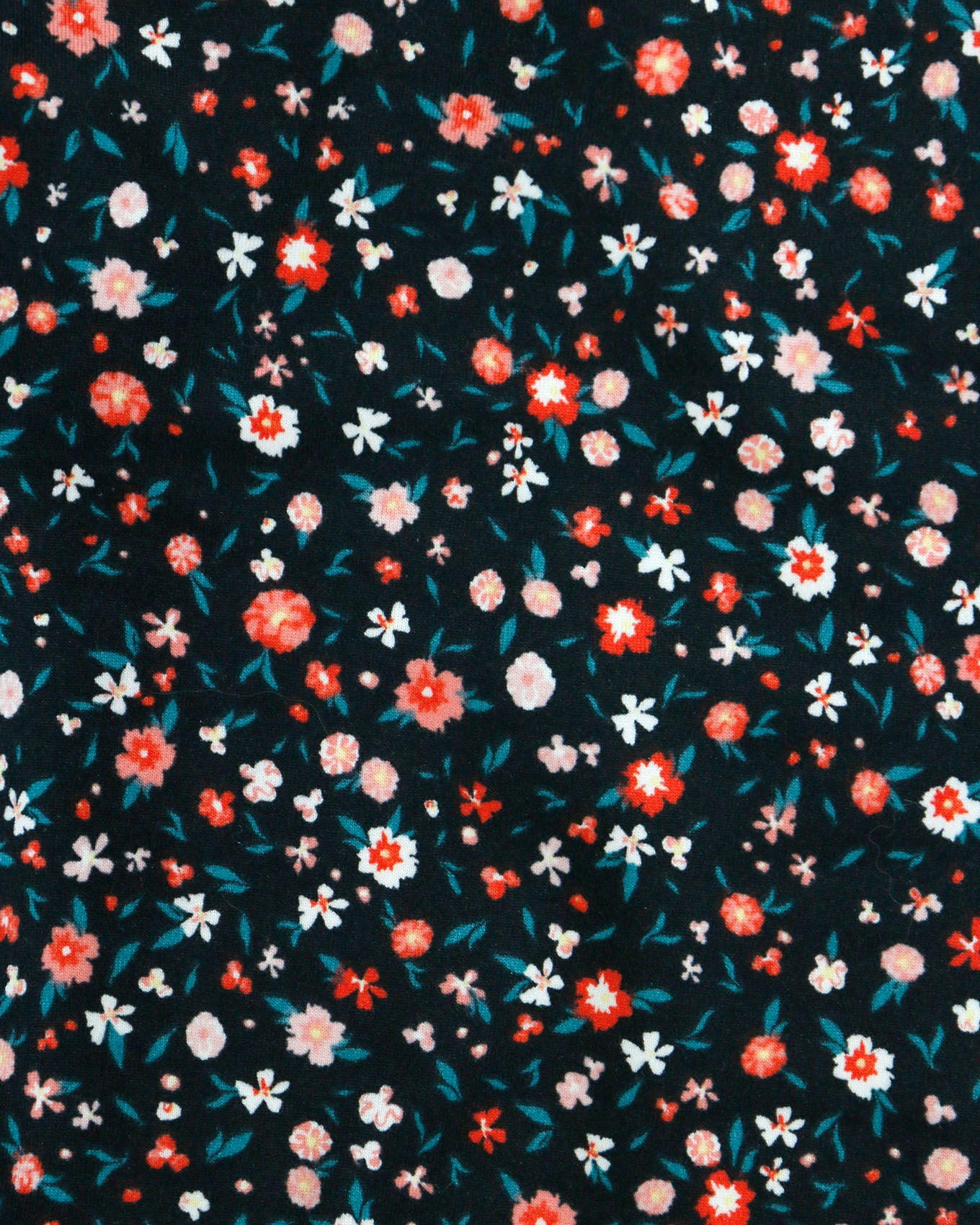 Lounge Leggings Black Mini Floral Material Close Up