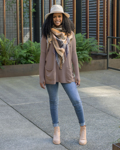 Sweater Pocket Tunic in Mocha - FINAL SALE