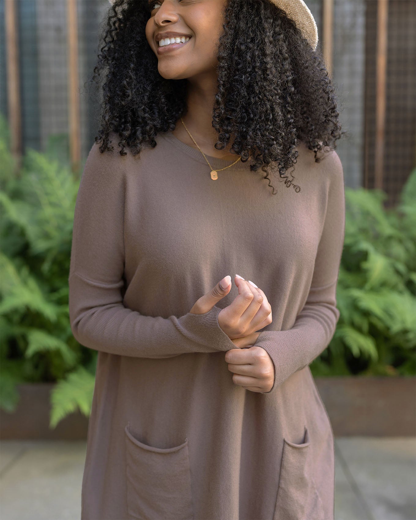 Sweater Pocket Tunic in Mocha - FINAL SALE