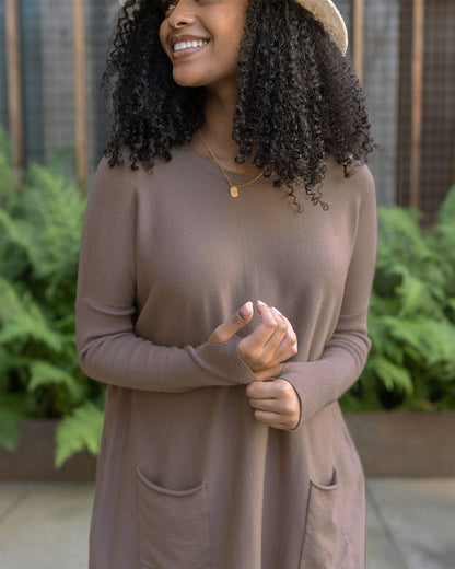 Sweater Pocket Tunic in Mocha - FINAL SALE