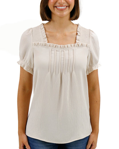 White puff sleeve top