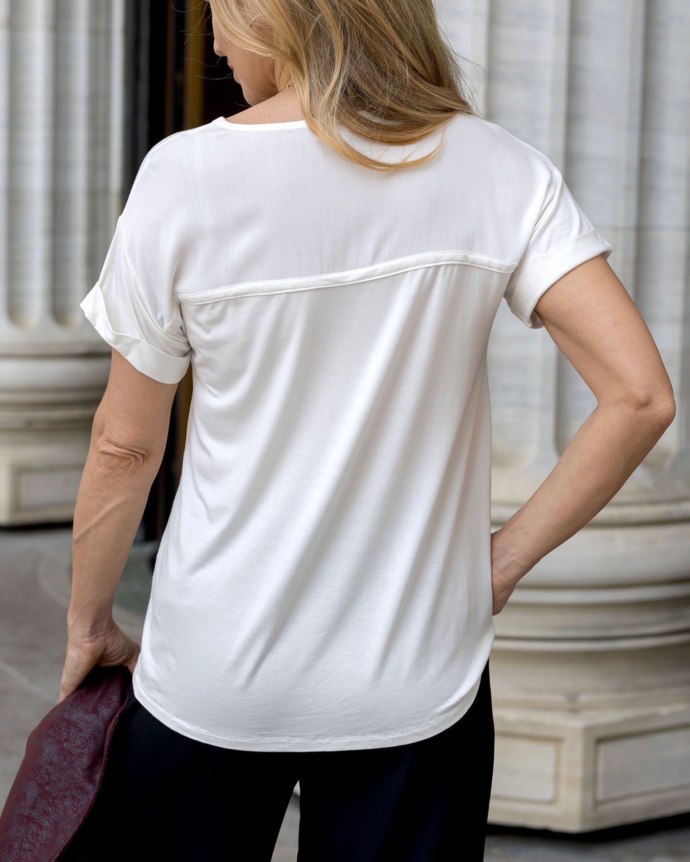 back view of sweetheart tee in ivory