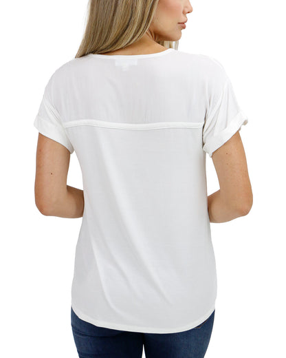 back view stock shot of sweetheart tee in ivory