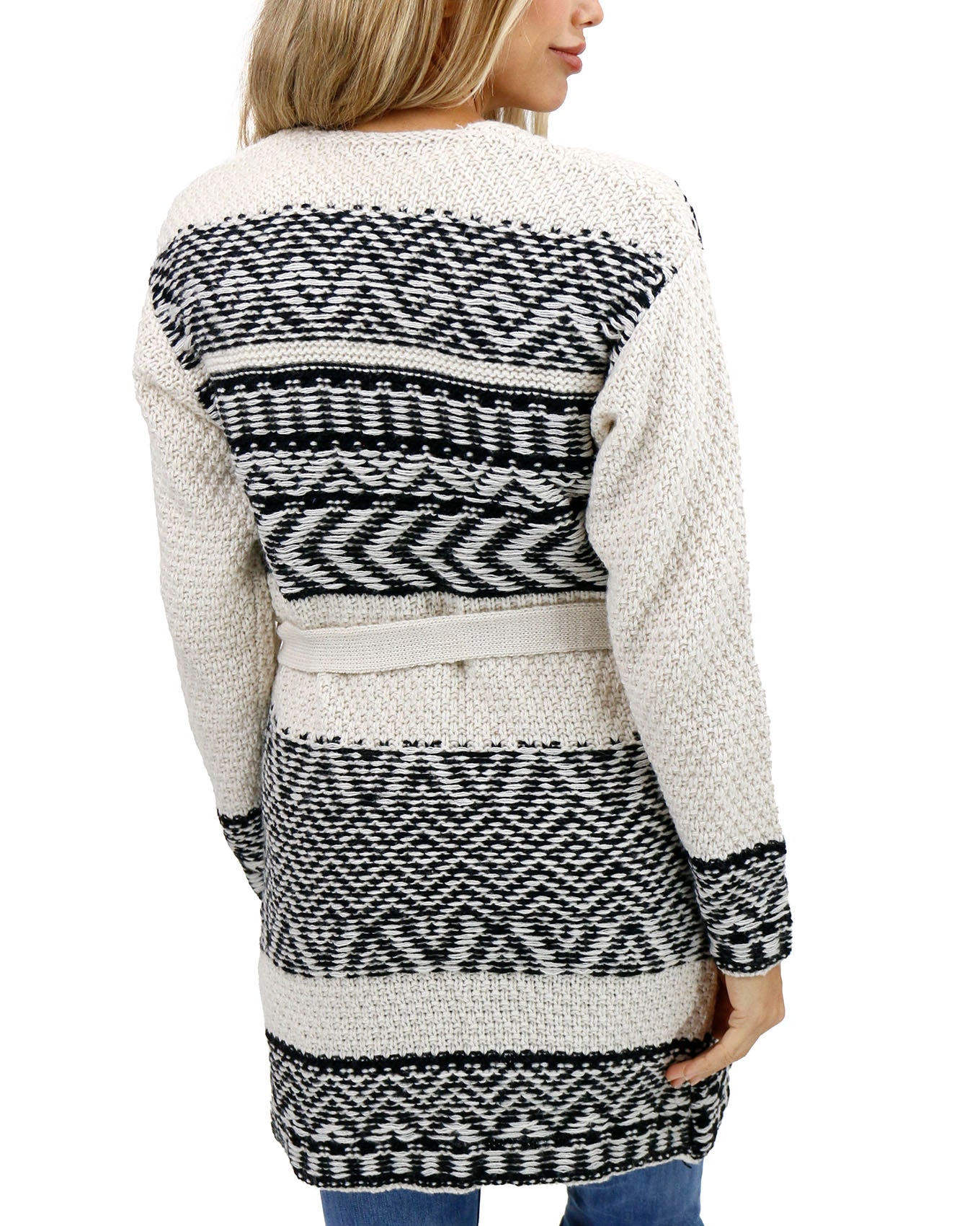 back view stock shot of tahoe knit sweater