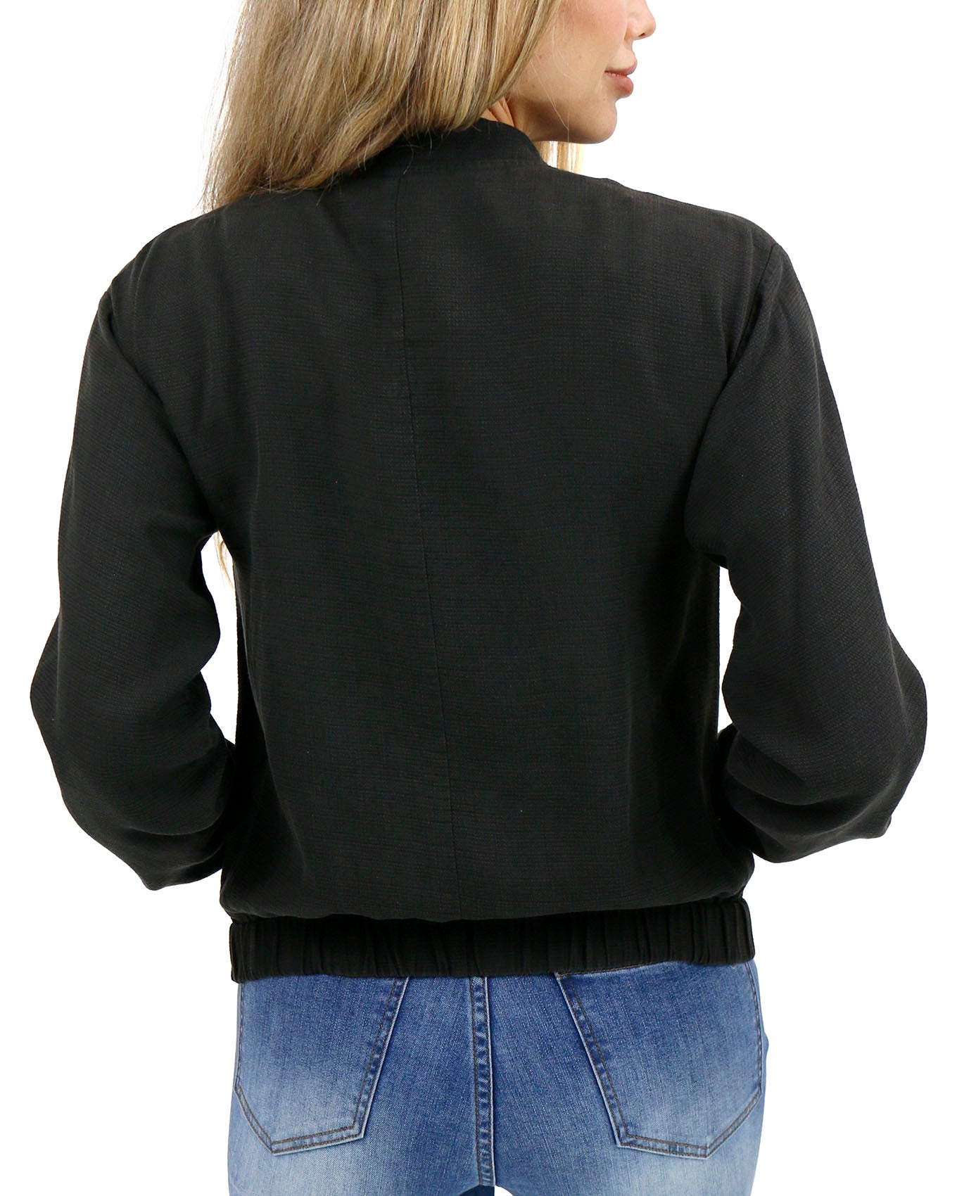 Washed Black Tencel™ Lyocell Baseball Jacket - Grace and Lace