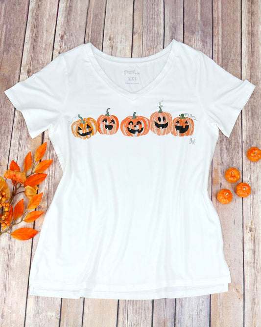 front view of pumpkin graphic tee