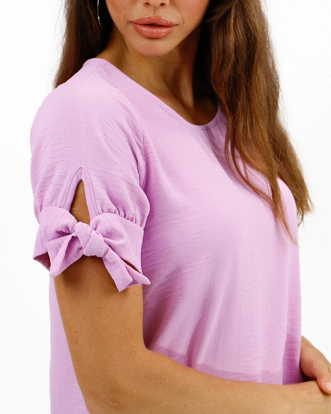 Twist Sleeve Lilac Summer Top