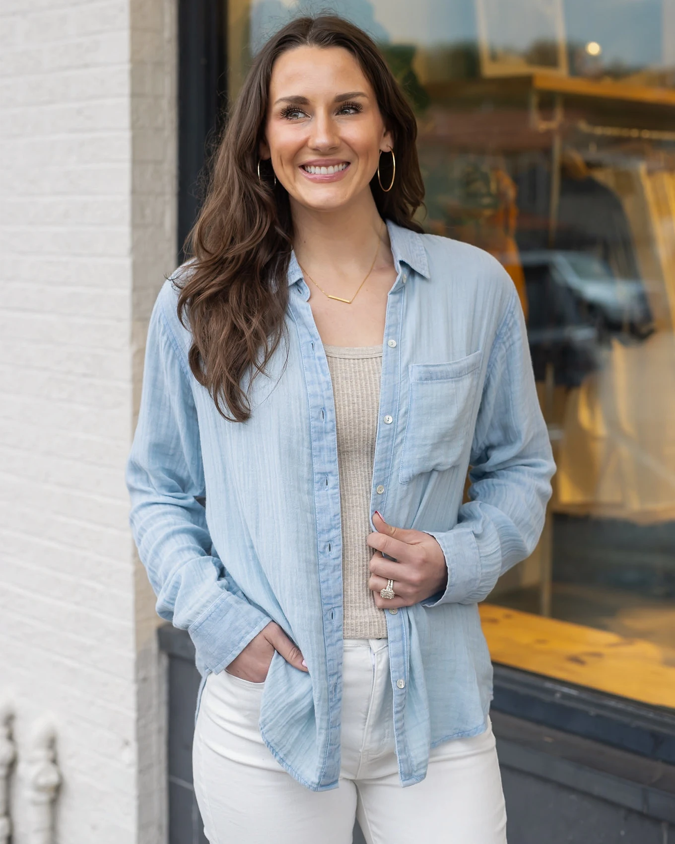 Linen Market Premium Bettwäsche-Set Queensize – Ultra Soft Chambray Style, 4-teilig, Hellgrau